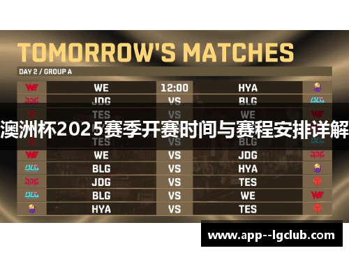 澳洲杯2025赛季开赛时间与赛程安排详解 澳洲杯2025赛季开赛时间与赛程安排详解