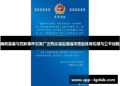 魏震禁赛与罚款事件引发广泛热议背后值得深思的体育伦理与公平问题